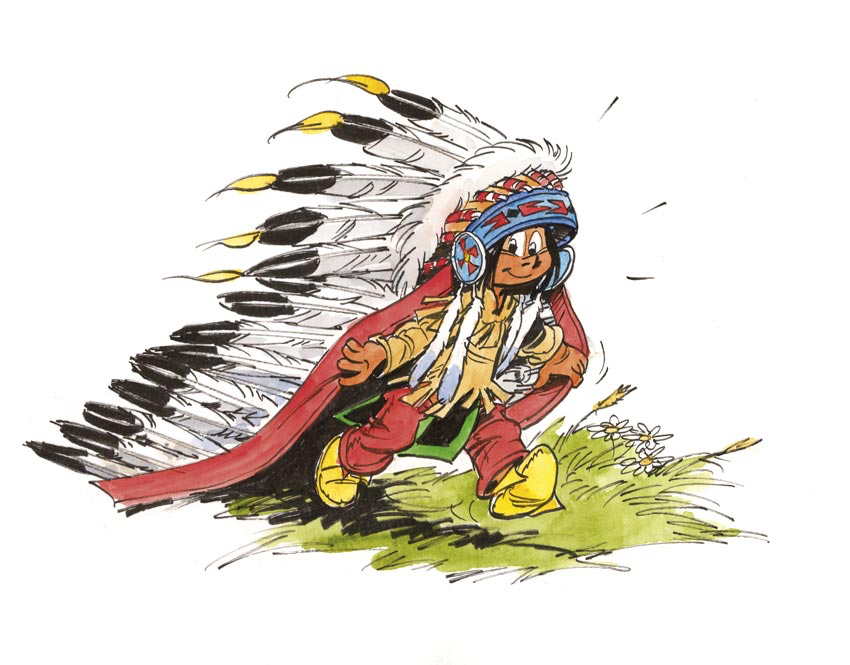 Yakari avec la coiffe de chef